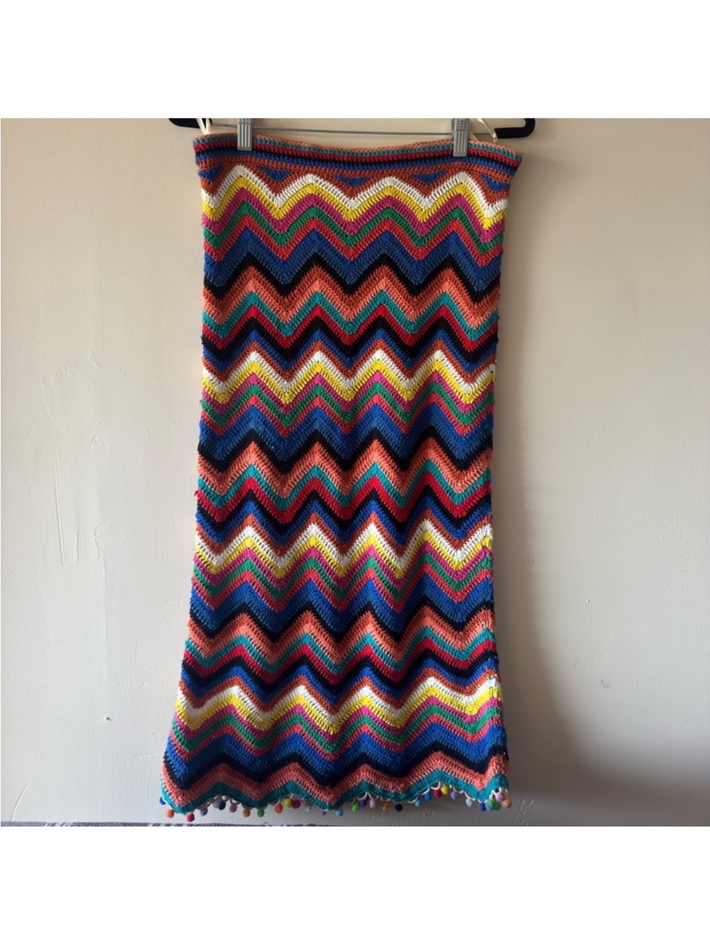 FARM Rio Multicolor Chevron Knit Midi Skirt